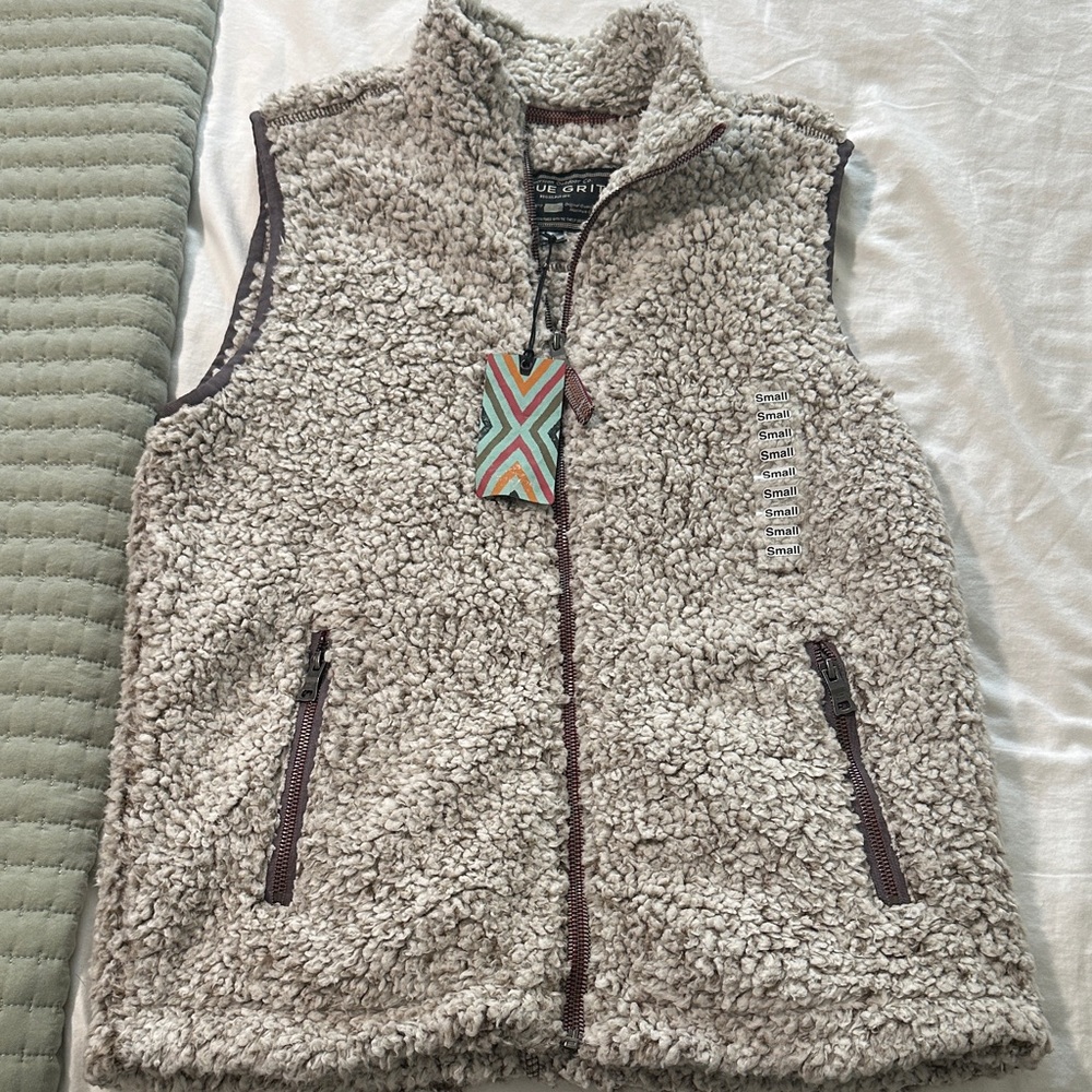 True Grit Gray Sherpa Vest